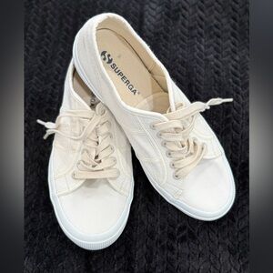 Superga Women's Off-White Canvas Sneakers